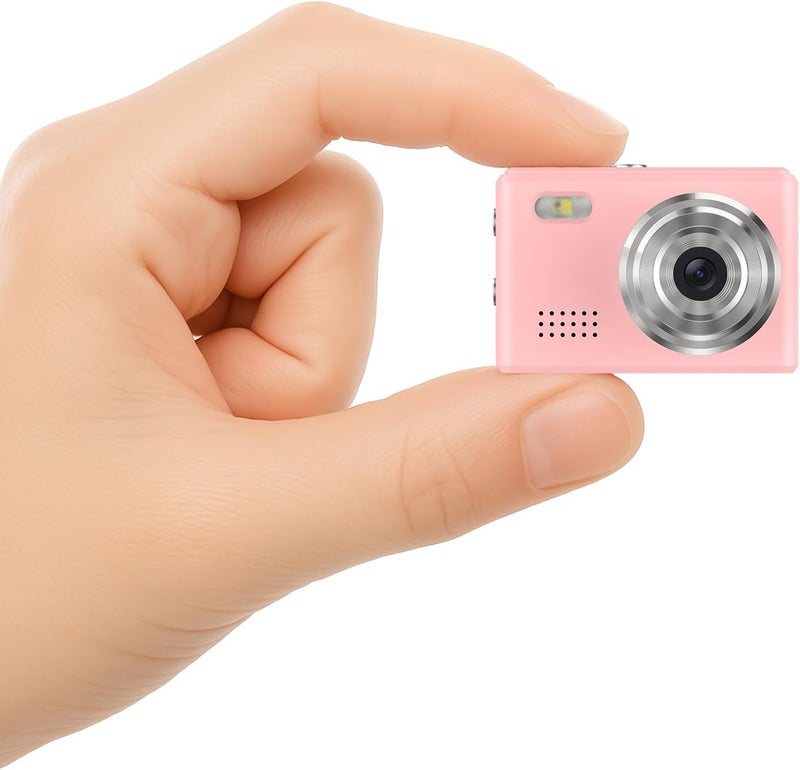 Dienspeak Mini Camera 1080P HD Video Recorder, Keychain Digital Camcorder with 64GB Card, 0.96" HD Display, Long Battery Life, Ultra-Portable Tiny Camera for Travel/Vlog/Night Shots, Pink - Image 1